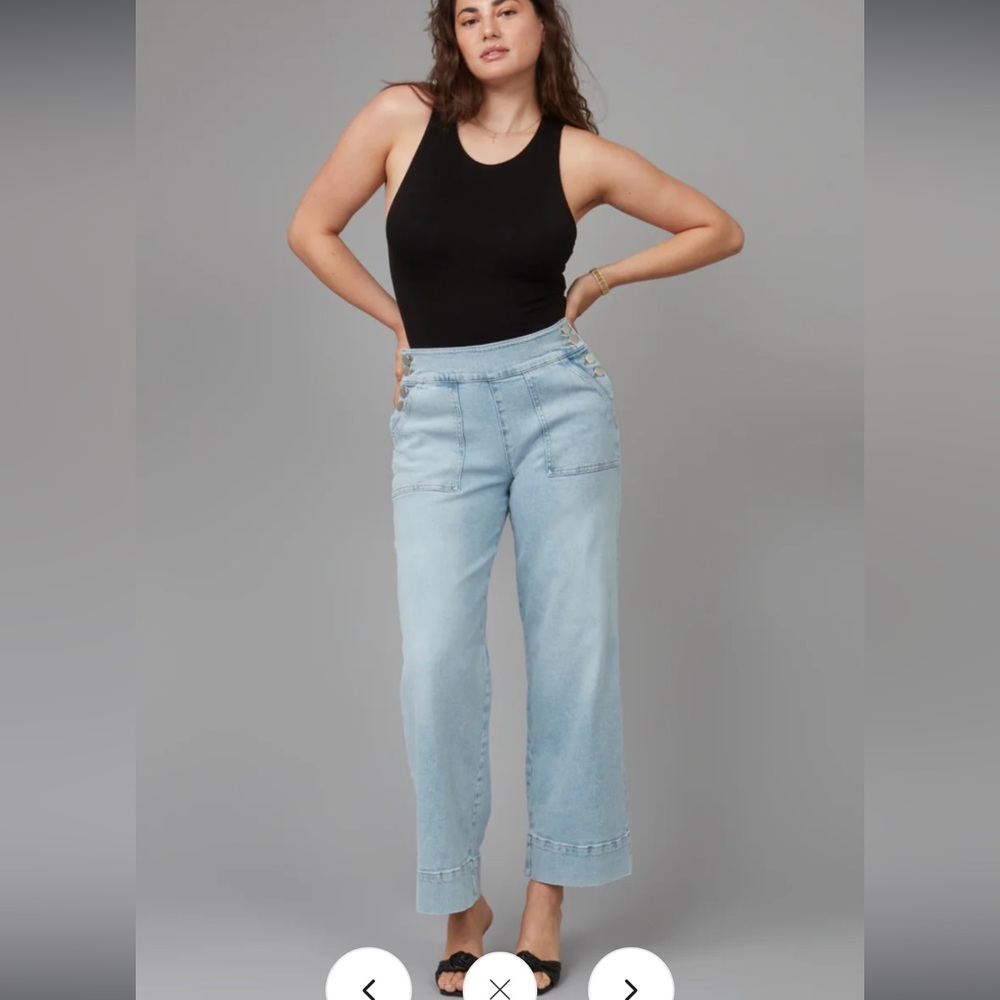 Lola Jeans Colette High Rise Wide Leg Jeans Light Blue 26 BNWT